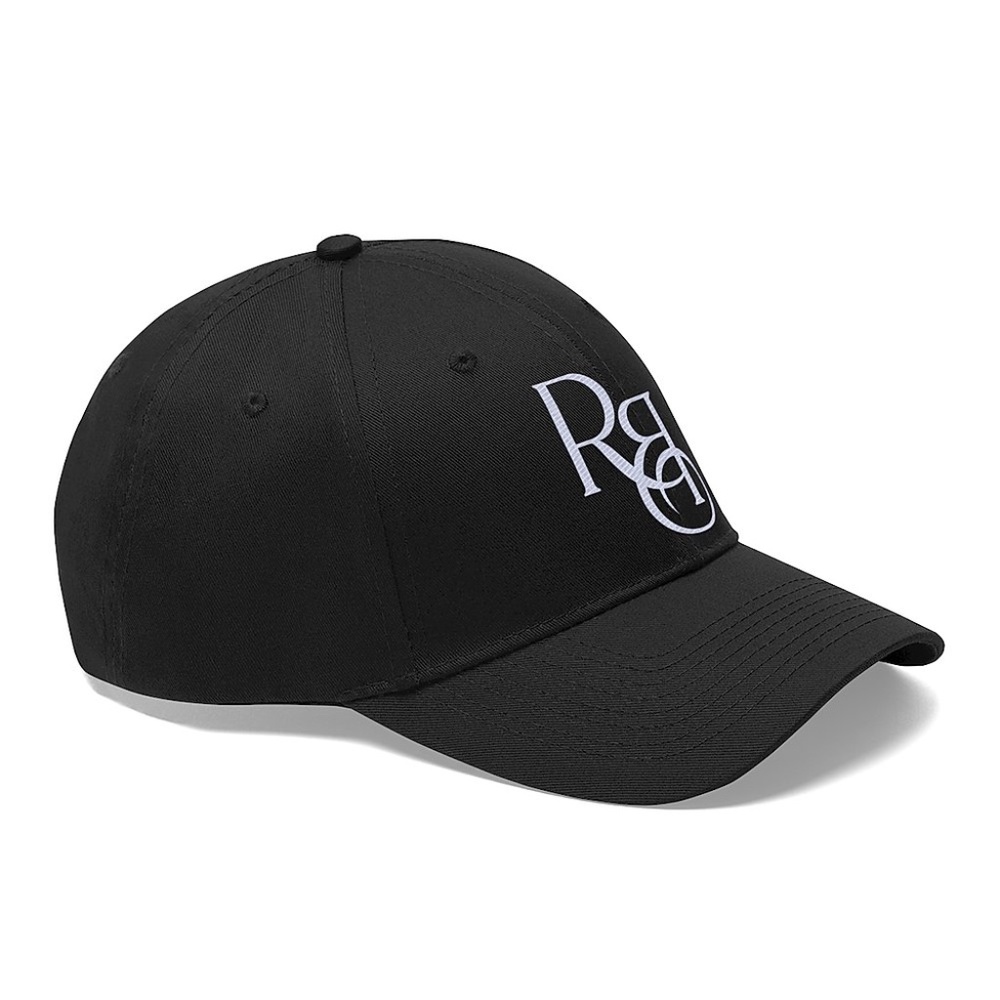 Mens Twill Hat Off White RB Logo With Velcro Strap